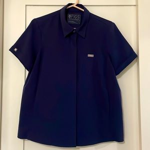 Figs Collared Scrub Top with Pockets